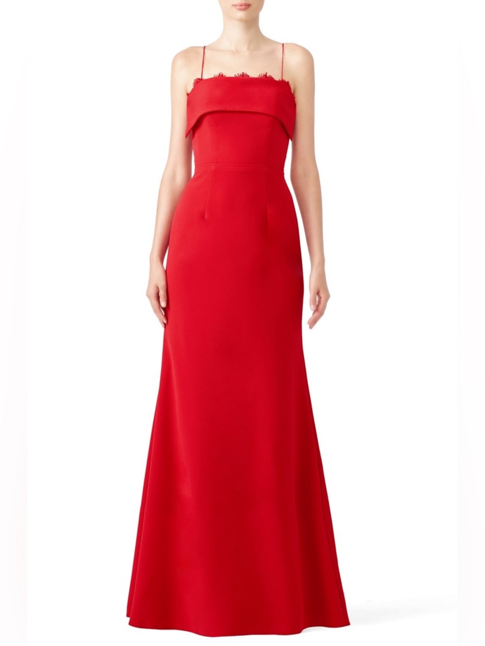 JS Collections Formal Cherry Crepe Gown Dress Prom Gala Red Carpet Size 10